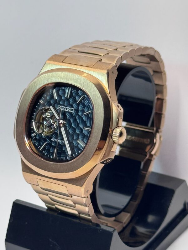 SEIKO MOD NAUTILUS "ROSE GOLD & BLACK” OPENHEART