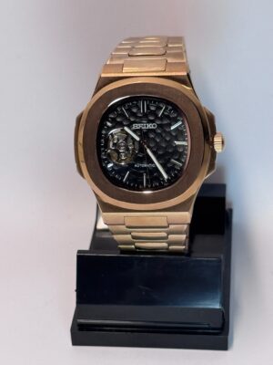 SEIKO MOD NAUTILUS "ROSE GOLD & BLACK” OPENHEART