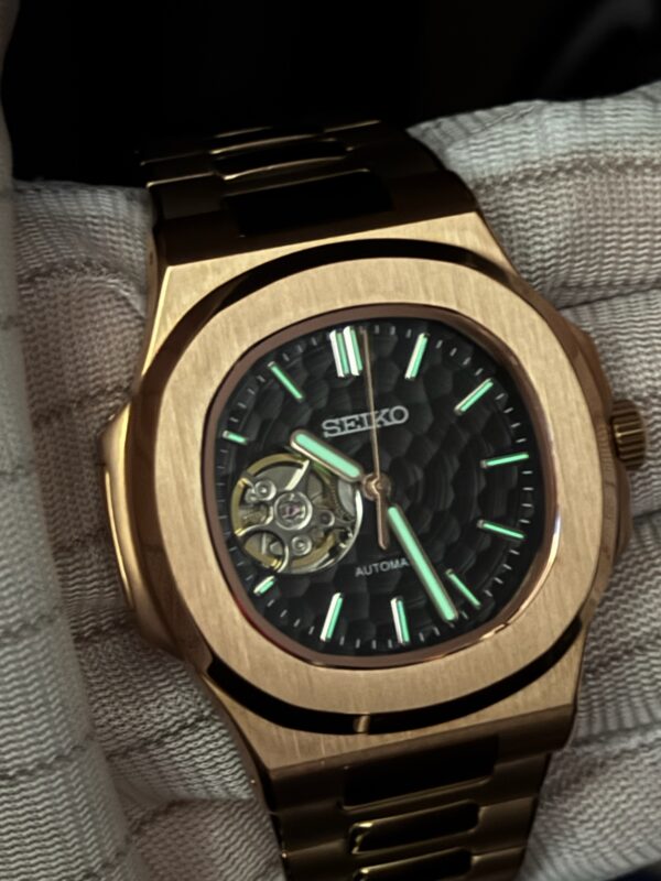 SEIKO MOD NAUTILUS OPEN HEART “BLACK WAVES”