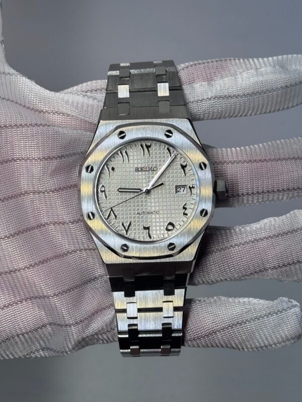 SEIKO MOD ROYAL OAK "ARABIC SILVER"
