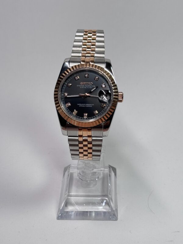 SEIKO MOD DAYDATE "BLACK ROSE GOLD" DIAMONDS