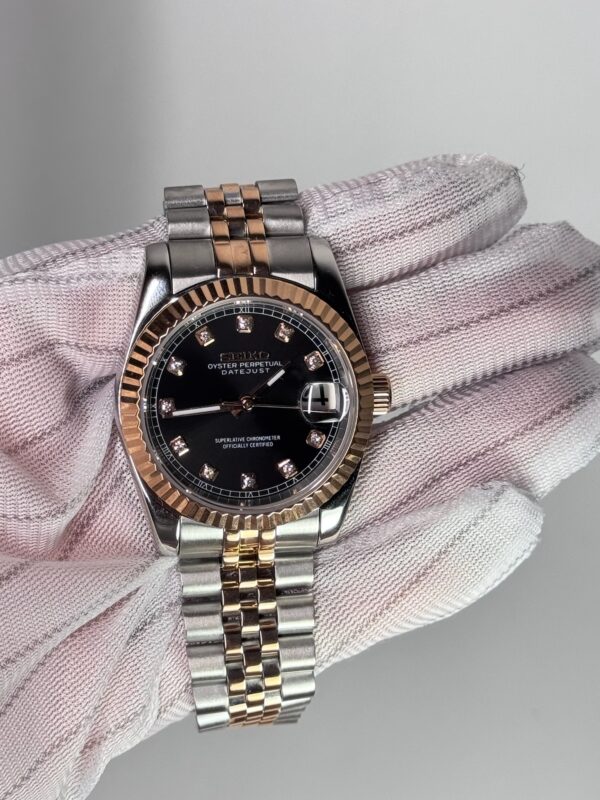 SEIKO MOD DAYDATE "BLACK ROSE GOLD" DIAMONDS