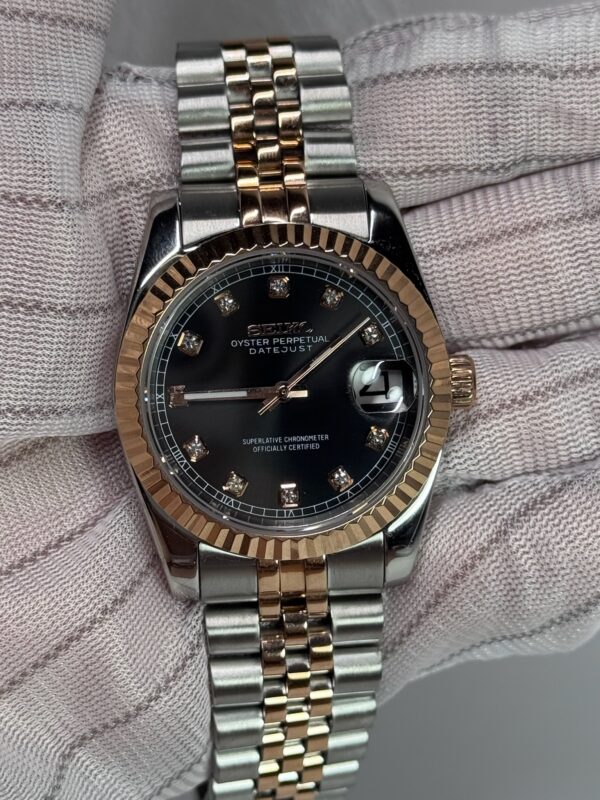 SEIKO MOD DAYDATE "BLACK ROSE GOLD" DIAMONDS