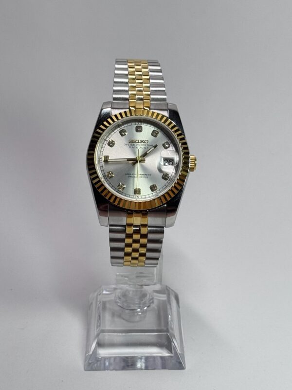 SEIKO MOD DAYDATE "WHITE GOLD" DIAMONDS