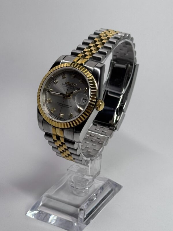 SEIKO MOD DAYDATE "WHITE GOLD" DIAMONDS
