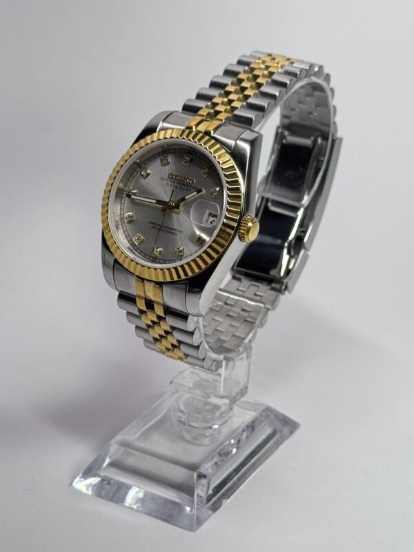 SEIKO MOD DAYDATE "WHITE GOLD" DIAMONDS