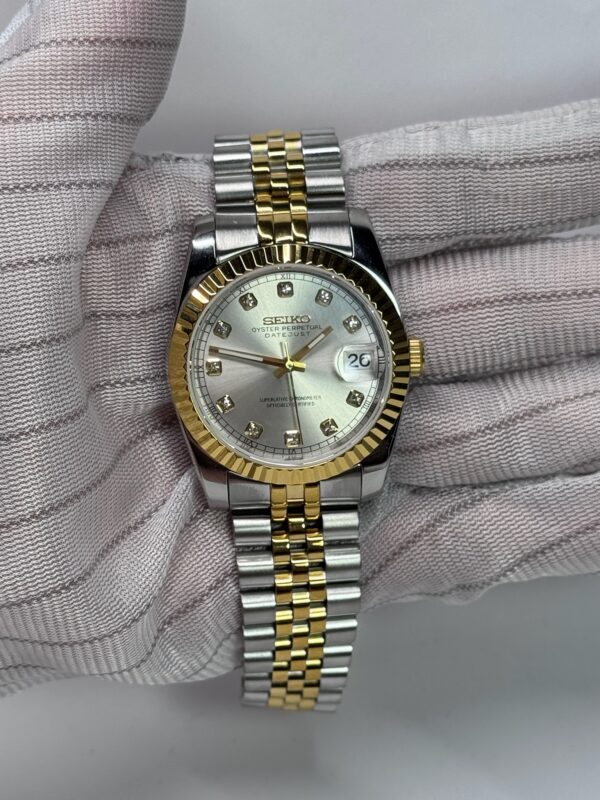 SEIKO MOD DAYDATE "WHITE GOLD" DIAMONDS