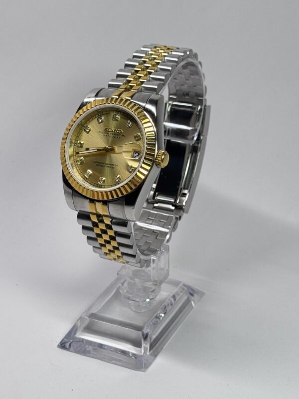 SEIKO MOD DAYDATE "CHAMPAGNE GOLD" DIAMONDS