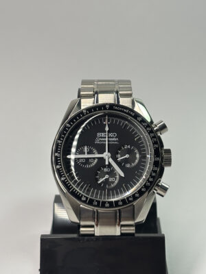SEIKO MOD SPEEDMASTER BLACK SILVER