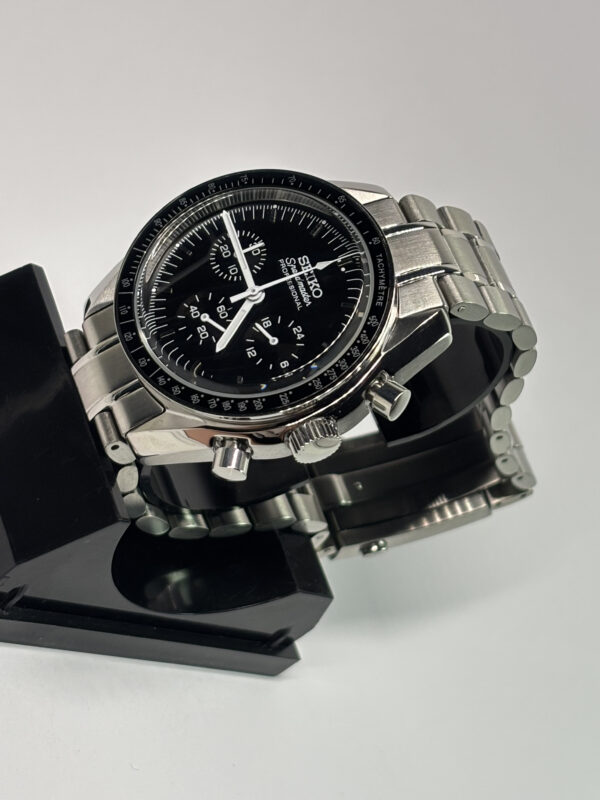 SEIKO MOD SPEEDMASTER BLACK SILVER