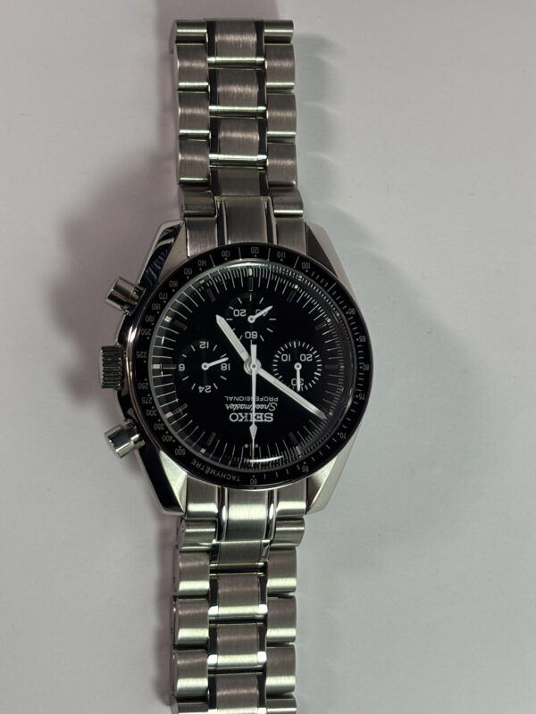 SEIKO MOD SPEEDMASTER BLACK SILVER