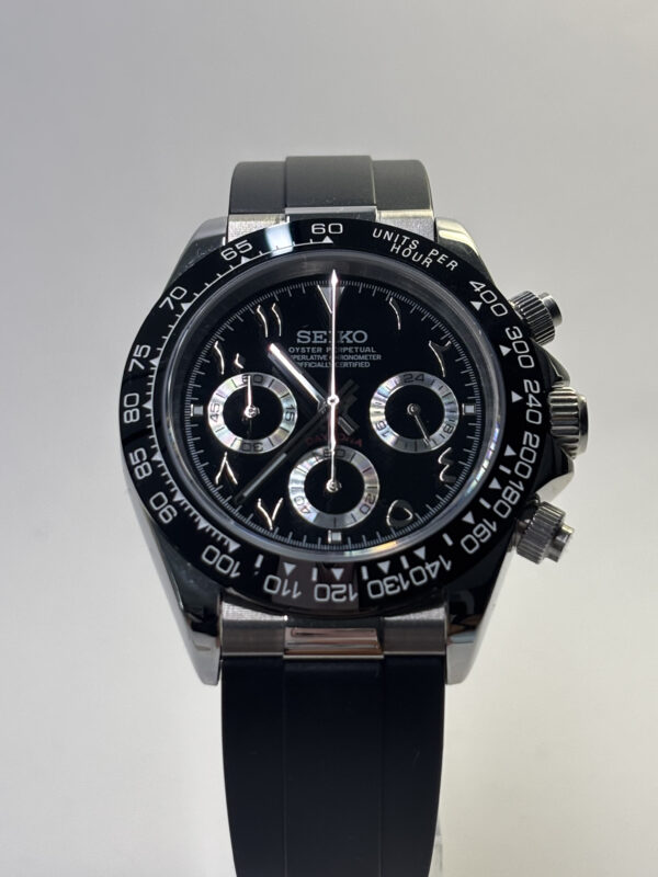 SEIKO MOD DAYTONA “SILVER & BLACK” ARABIC