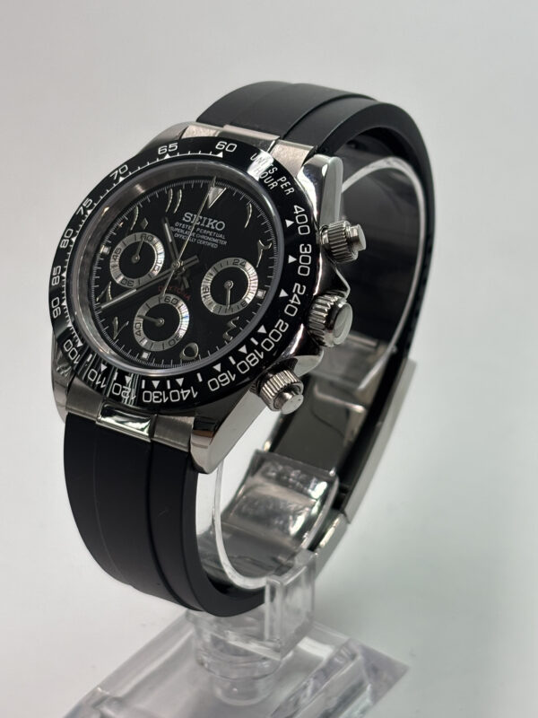 SEIKO MOD DAYTONA “SILVER & BLACK” ARABIC