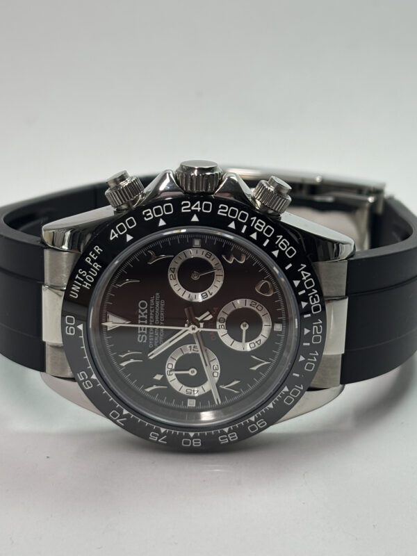 SEIKO MOD DAYTONA “SILVER & BLACK” ARABIC