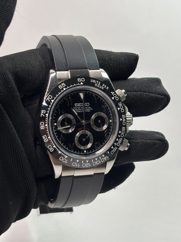 SEIKO MOD DAYTONA “SILVER & BLACK” ARABIC