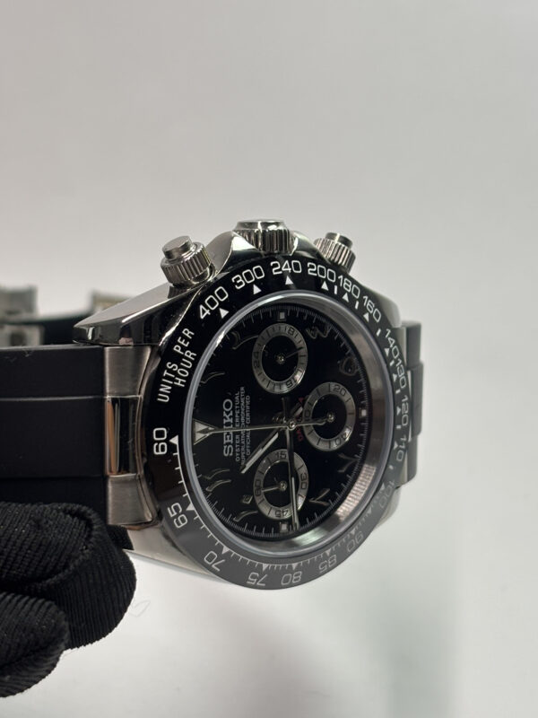 SEIKO MOD DAYTONA “SILVER & BLACK” ARABIC