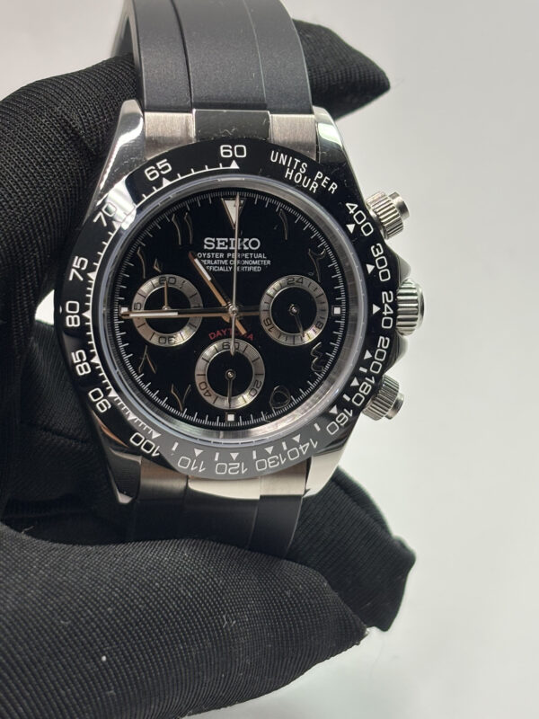 SEIKO MOD DAYTONA “SILVER & BLACK” ARABIC