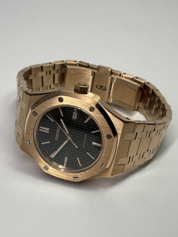 SEIKO MOD ROYAL OAK "ROSE GOLD & BLACK"
