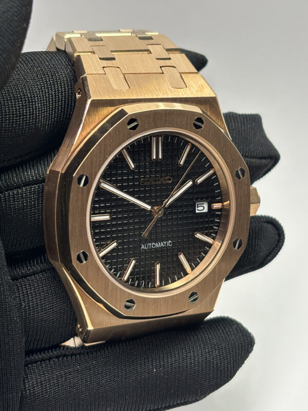 SEIKO MOD ROYAL OAK "ROSE GOLD & BLACK"