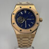 SEIKO MOD ROYAL OAK OPEN HEART "ROSE GOLD & NAVY CIRCLES DIAL"
