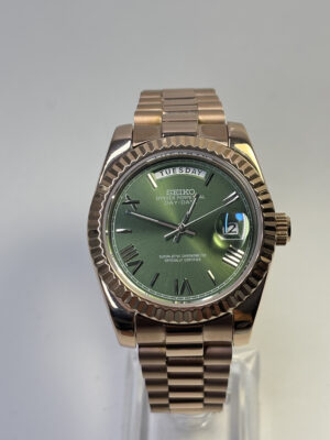 SEIKO MOD DAYDATE "GREEN OLIVE " ROSE GOLD