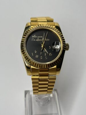SEIKO MOD DATEJUST "WHO CARES?" GOLD