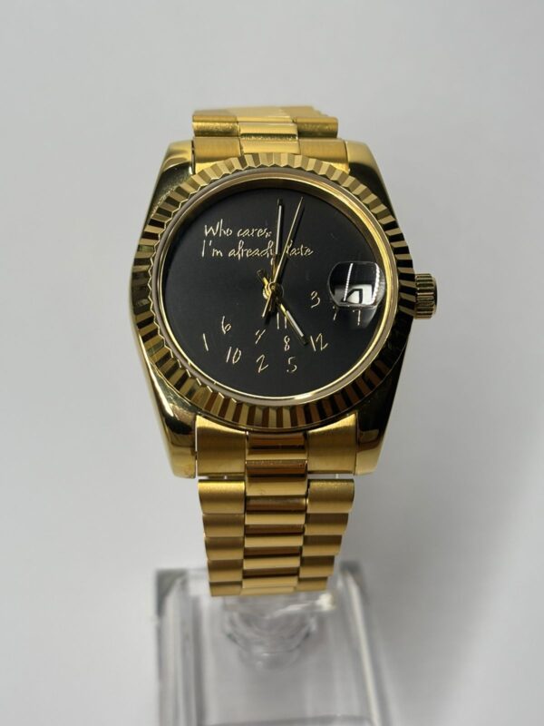 SEIKO MOD DATEJUST "WHO CARES?" GOLD